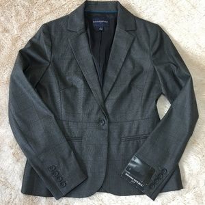 Banana Republic glen check gray blazer NWT 4